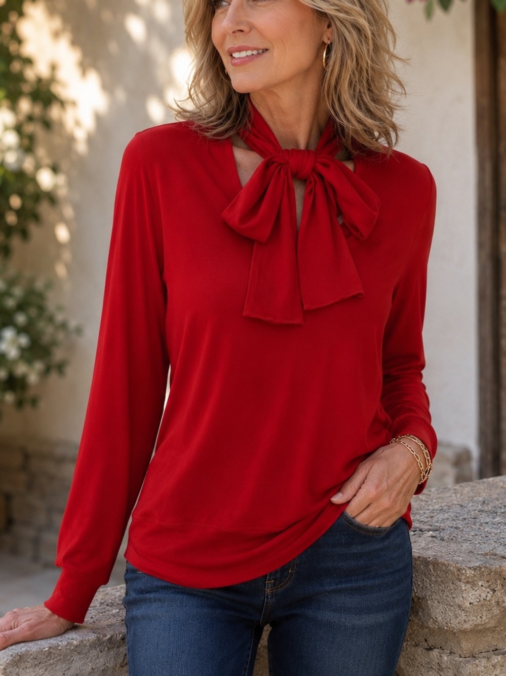CAbi #3804 Tie Front Blouse